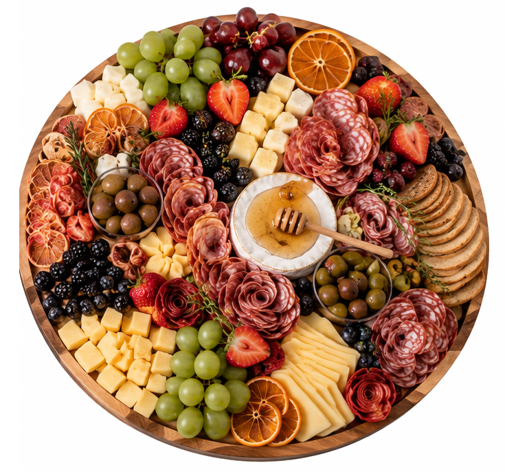 Extra-large round charcuterie platter